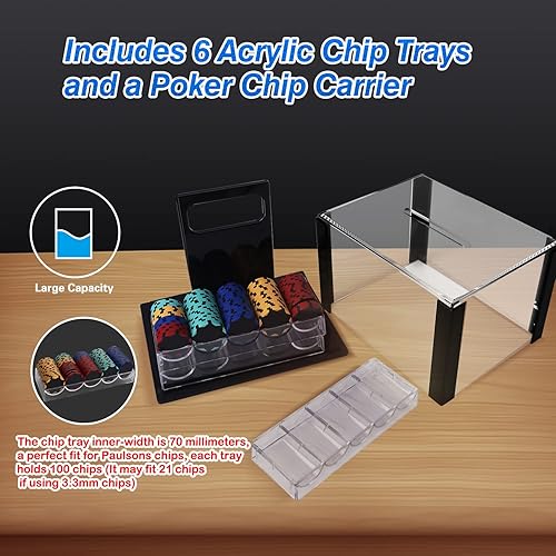 Miniatura 4 de GSE Poker Chip Case, 600pcs1,000pcs Acrylic Poker Chip Case  Casino Acrylic Poker Chips Carrier con bandejas de fichas de póquer