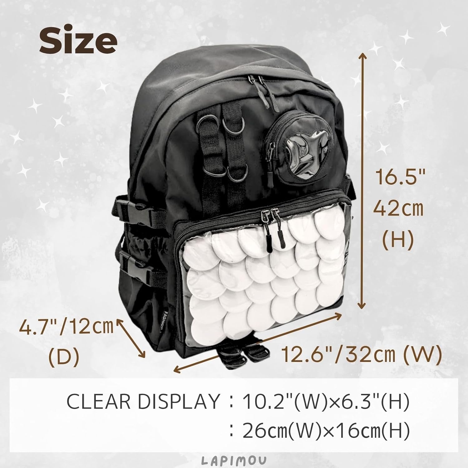 Ita Bag Cute Kawaii Backpack Bookbag Pin Display Ita Bags with Insert Japanese Anime Cutecore Accessories Kawaiicore (light blue)