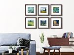 8x8 Walnut Picture Frame Set of 6 with Real Glass for Pictures 5x5 with Mat or 8x8 Without Mat, Wall or Tabletop Gallery Photo Frames