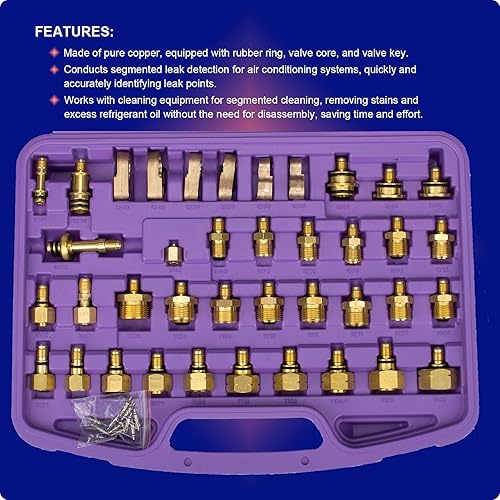 Miniatura 2 de Kit de prueba de fugas de aire acondicionado, detector de fugas de aire acondicionado, kit de herramientas de reparación de detección de compresor