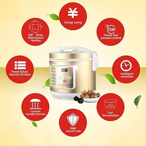Miniatura 2 de MNSSRN Fermentador de ajo negro de 5 litros máquina de hacer ajo negro dieta fermentador de pelo de ajo máquina de ajo completamente automática