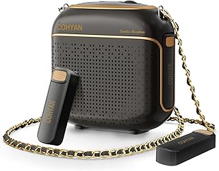 Wireless Voice Amplifier with 2 Magnetic Lavalier Mics, Charging &Storage,Teachers Voice Amplifier with Laple Mic Speaker,Mini Voice Amplifier for Classroom,Speech,Training Outdoor (Black)