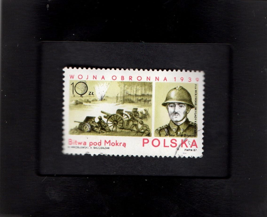 Tchotchke Framed Stamp Art - Collectible Postage Stamp -Battle of Mokra