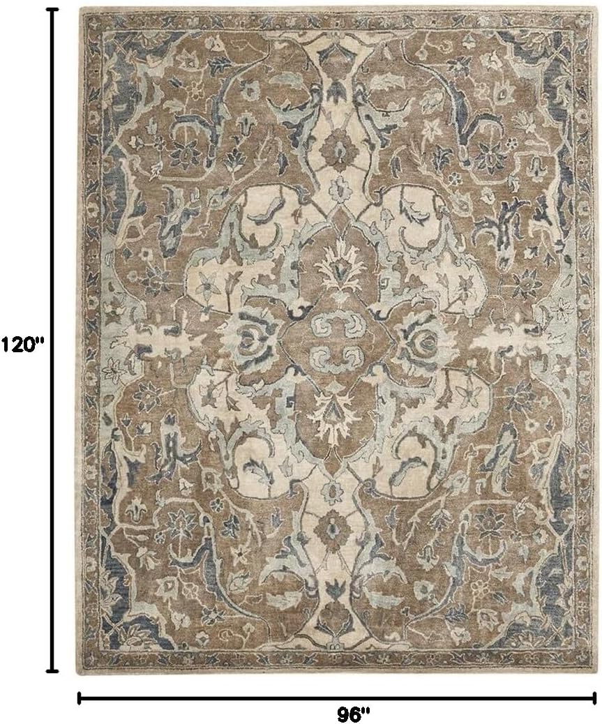 Hand Tufted - Traditional Persian Design with Handmade Twist - DurableThick Floor Carpet for Living Room Dining Room or Bedroom Kids Room Decor (9x12 Feet)