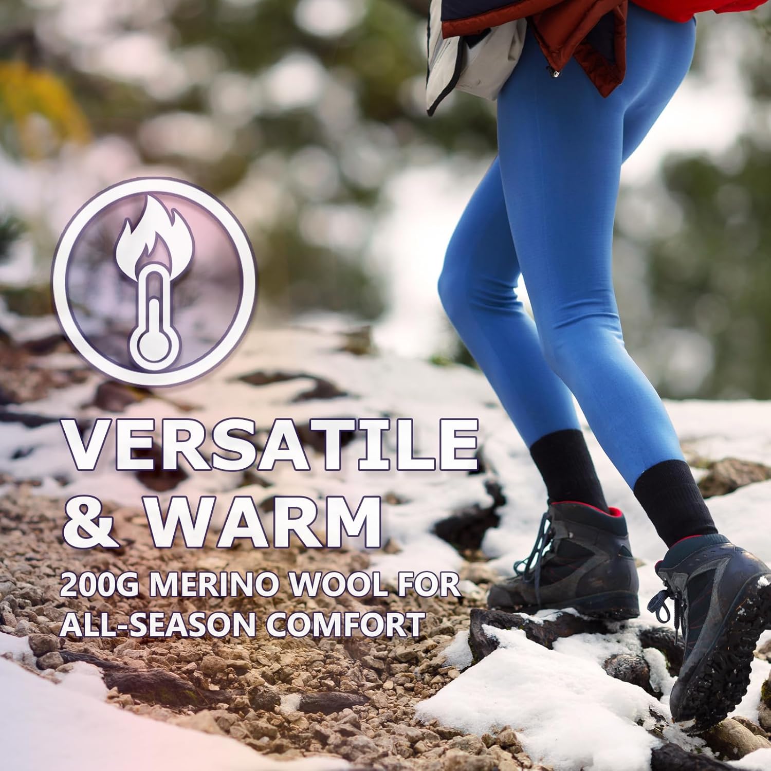 Merino Protect 100% Merino Wool Leggings Womens Thermal Base Layer Pants Soft Long Underwear Johns for Hiking Skiing - Image 3