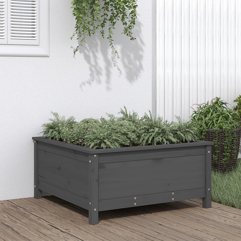 Fioriera Modulare Da Giardino Gecheer – 4 Pannelli In PP Grigio Chiaro, 43,5x43,5x43,5 Cm, Con Effetto Rattan