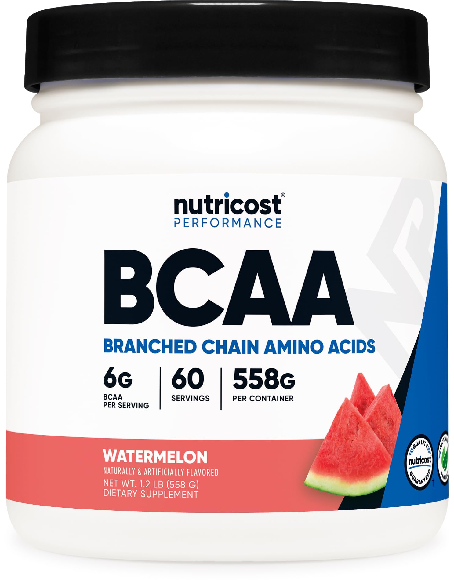 Nutricost BCAA Powder 2:1:1 (Watermelon) - 60 Servings Watermelon 0.2 Ounce (Pack of 1)