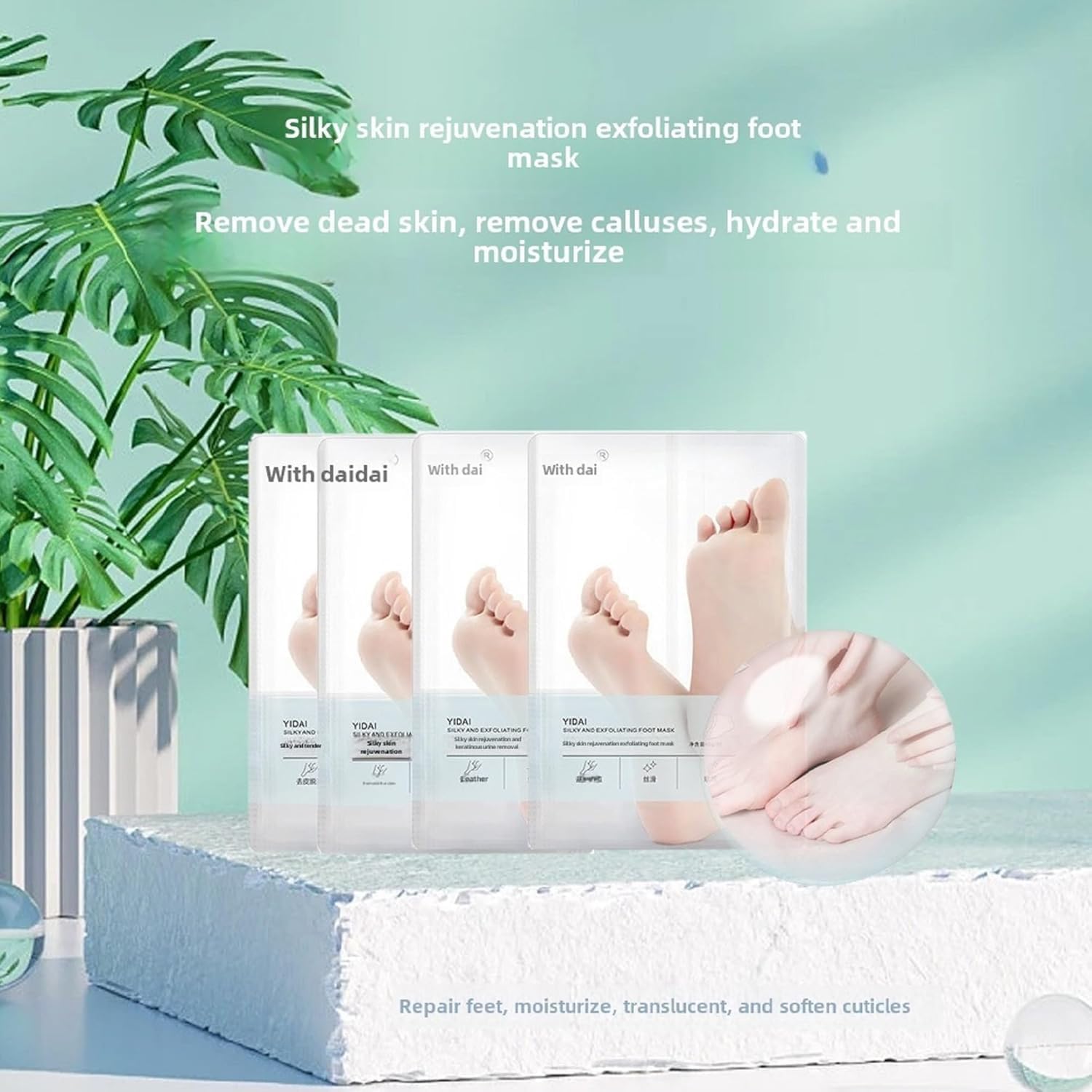 iYOGIzz Foot Peel Mask for Dead Skin Removal, Exfoliating Callus Remover Spa Treatment, Deep Nourishing Skin Renewal for Dry Cracked Feet for Men & Women 4