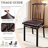 Vista 31 de Juego de 4 fundas de asiento para sillas de comedor de piel sintética, impermeables, fundas elásticas para sillas de comedor, cocina, hotel, fundas