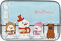 Vista 64 de Caroline's Treasures BB2508DDM - Tapete de secado de platos de perro de montaña bernés con regalos de Navidad entre amigos, tapete absorbente