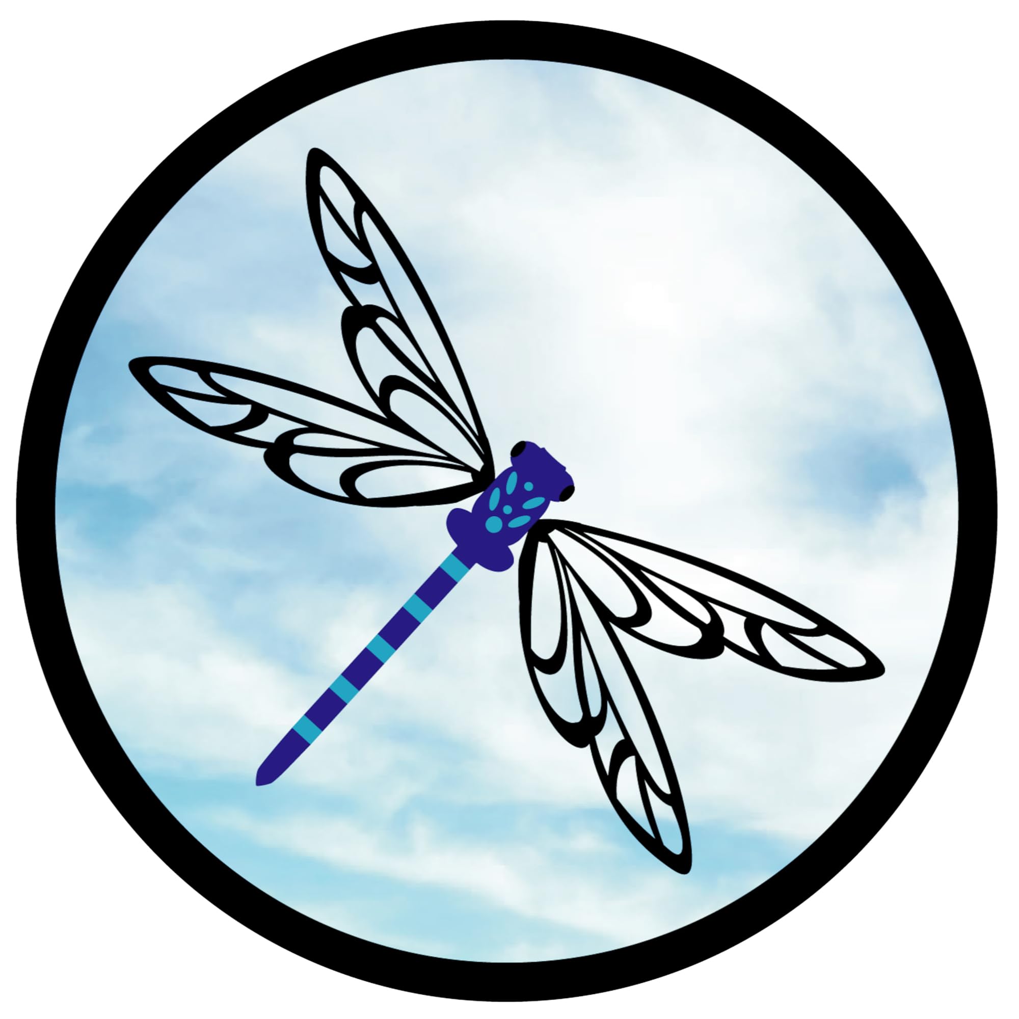 Sun Catcher Garden Decor Dragonfly Garden Mirror Range of Sizes Round Mirror Outside Rust Resistant Acrylic Fixings Included Gift (33cm / 13 inch)