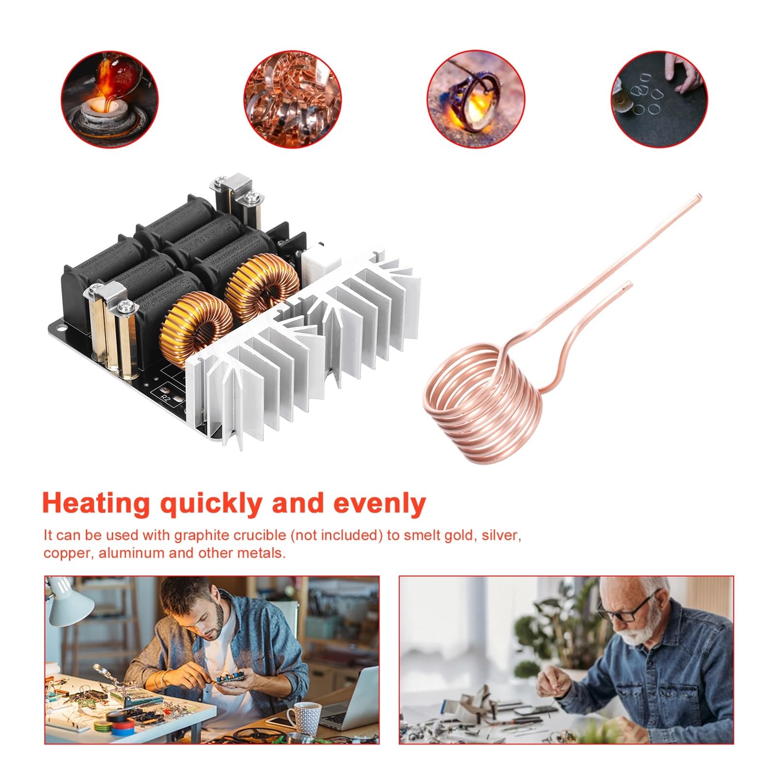 Nagrzewnica indukcyjna, 1000W ZVS płyta grzewcza indukcyjna nagrzewnica indukcyjna cewka rura miedziana podgrzewacz sterownika Flyback dla majsterkowiczów wyżarzanie hartowanie zapłon,Bezpieczeństwo