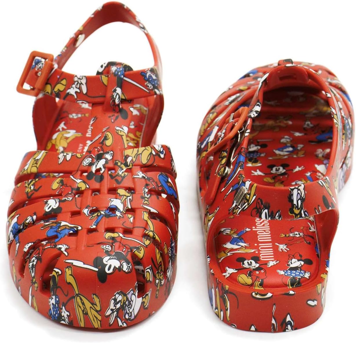 Mini Melissa Girls Possession Mickey And Friends Jelly Sandals, Red Multi Color,1 M US