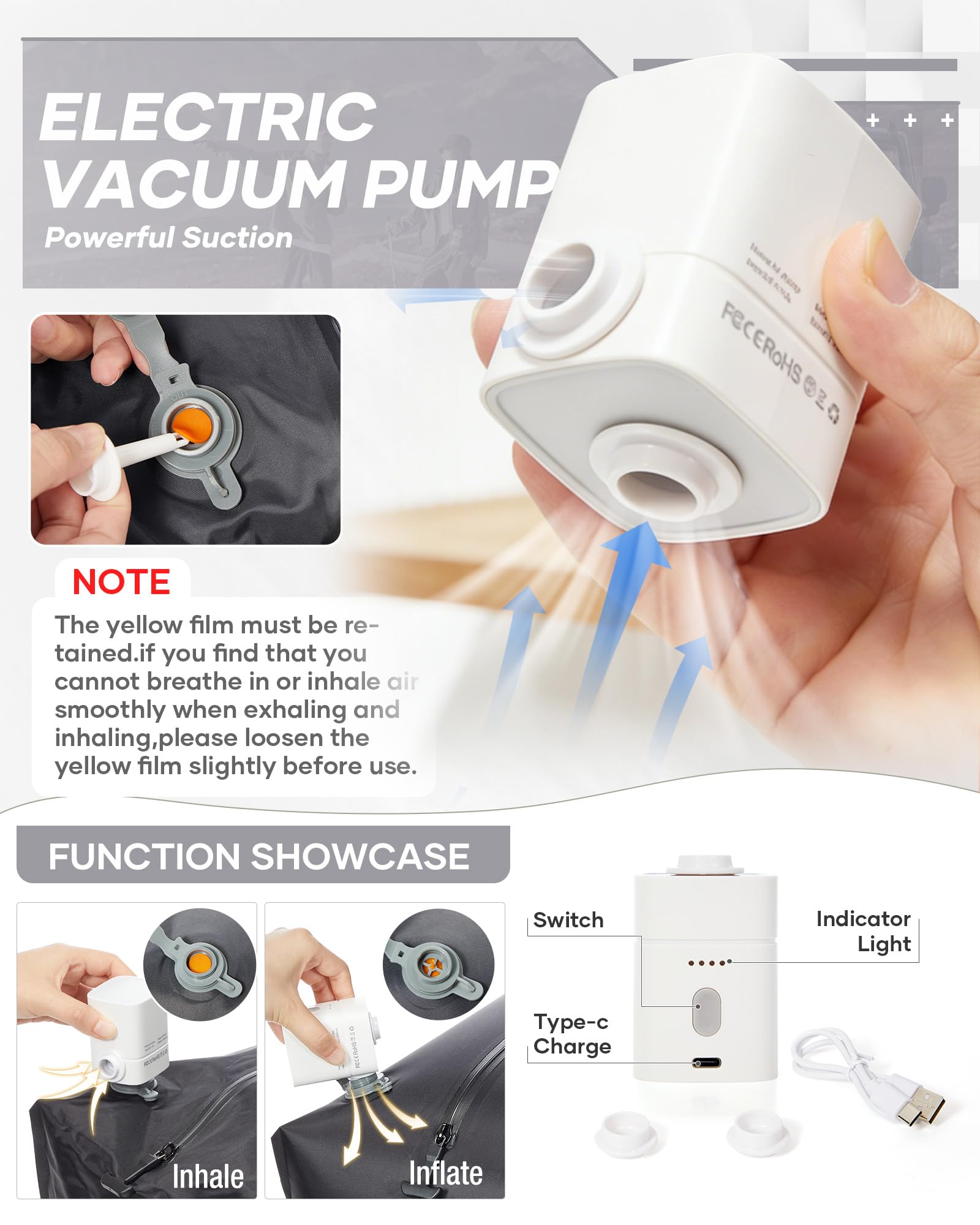 SZLX Sac à Dos Sous Vide Bagage à Main Pour Femmes, Sac à Dos Airbag Avec Système De Vide Pour Le Voyage, Ryanair Travel Ruscksack Taille Cabine Avec Pompe étanche Valise Sous Vide Pour Homme
