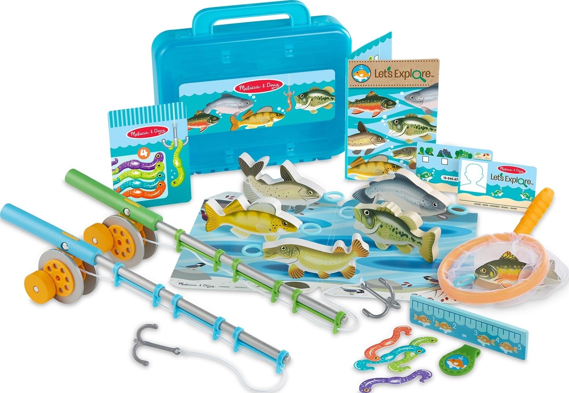 Let’s Explore Fishing Play Set – 21 Pieces Toy Fishing Set for Toddlers and Kids, Pretend Play Toy, Learning Toys for Kids Ages 3+ - FSC-Certified - FSC Certified
