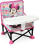 Bright Starts Pop 'N Sit Siège d'appoint portable, utilisation intérieure/extérieure, siège de sol avec plateau de repas, gris, 6 mois - 3 ans
