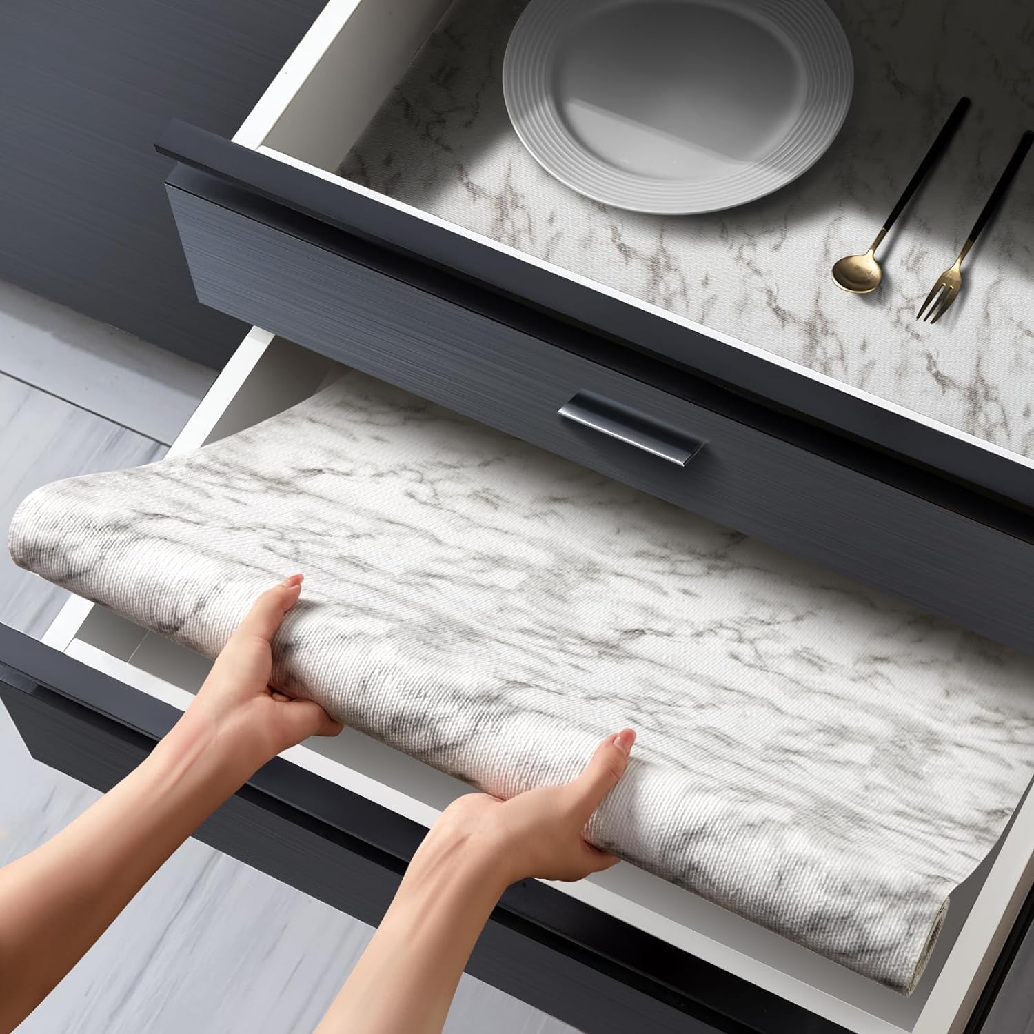 CoavasShelf Liner Drawer Liner Cabinet Liner: Non-Adhesive, Durable, and Strong Non-Slip Cabinet Liner for Kitchen Cupboard, Pantry, Table, Desk, and Storage Organizer,White, 12 in X 30 FT