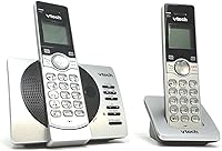Vista 2 de VTech CS6929-2 Teléfono inalámbrico con sistema de contestadora e identificador de llamadas, plateado/negro con 2 teléfonos DECT 6.0 ampliable