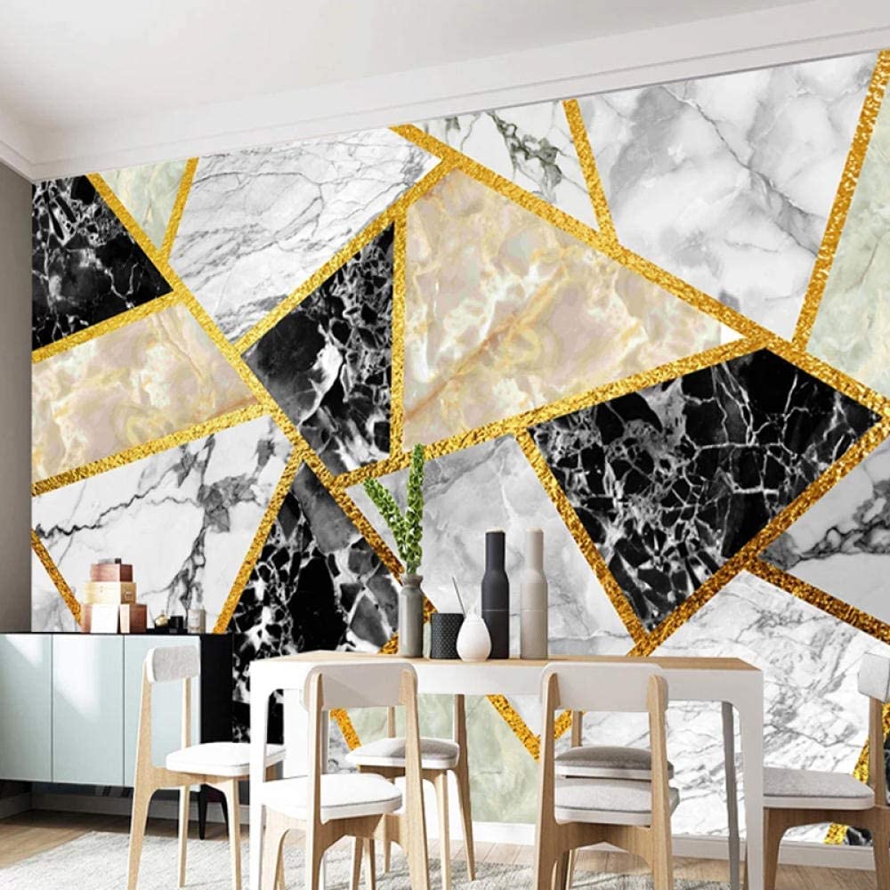 Murales Autoadhesivos Papel Pintado Mármol Geométrico 3D Personalizado Cualquier Tamaño Pintura De Pared Sala De Estar Niños Niñas Dormitorio Guardería Fondo Pared Arte Dec250 x 175 cm (ancho x alto)