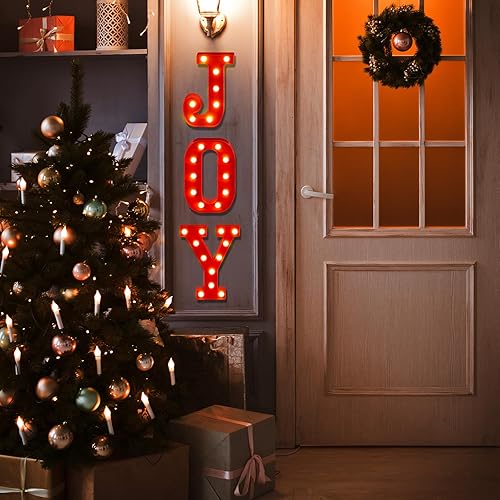 Miniatura 6 de 3 letras LED de alegría, letreros decorativos del alfabeto, letras que funcionan con pilas, decoración para fiestas, hogar, cumpleaños, boda,