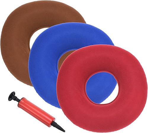 Miniatura 7 de PATIKIL Cojín de asiento inflable, cojín portátil con forma de dona, cojín de asiento con bomba para el hogar, oficina, coche