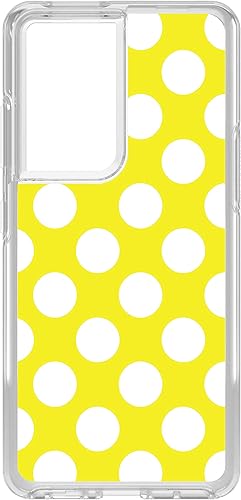 Miniatura 1 de Clear Shockproof Hybrid Case for Samsung Galaxy S21 Ultra (6.8" Screen) - TPU Bumper, Acrylic Back, Tempered Glass Screen Protector - White & Yellow