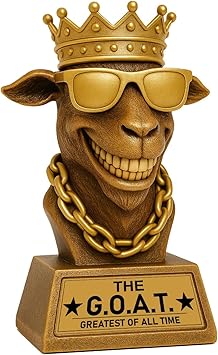 Goat Trophy Winner Award 7 Inch Funny Greatest of All Time Trophy for Fantasy Football Champion, Office MVP, Employee Recognition, Retirement Gift for Men, Boss, Coworker & Friends