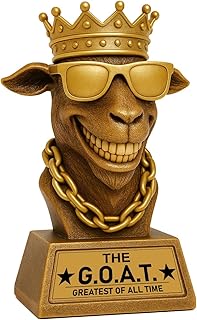 Goat Trophy – 7" G.O.A.T. Resin Award for Fantasy Football, Office Desk, Best Player Trophy