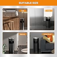 Vista 7 de BEAMNOVA Cubo de basura negro con tapa, contenedor de basura comercial de acero inoxidable para patio, garaje con barril interior, negro, 9.8 x 24