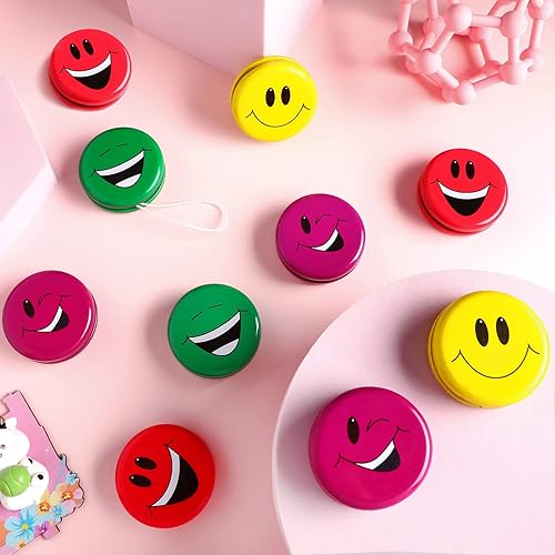 Miniatura 7 de Paquete de 32 juguetes de Yo Yos de metal arcoíris en varios diseños regalos de fiesta de Yo Yo Yo regalos de fiesta de Yo Yo para regalos de fiesta