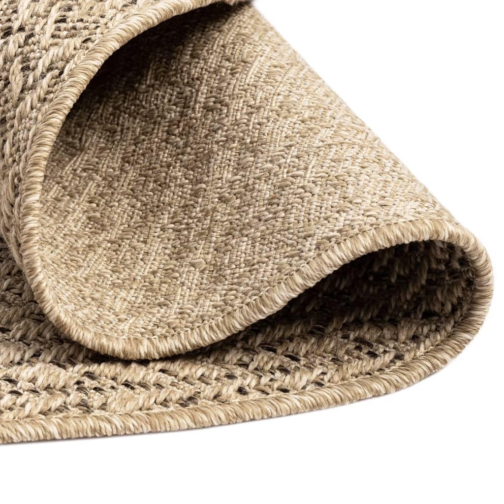 vidaXL Teppich ZIZUR Ø 200 cm Jute-Optik Indoor und Outdoor