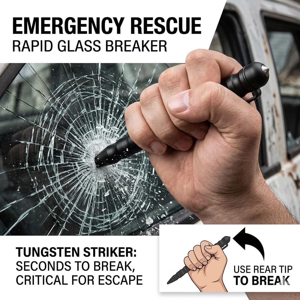 DISPATCH Military Tactical Pen, EDC Pen,Professional Self Defense Pen, Emergency Glass Breaker Pen - Tungsten Steel Tactical Pens for Men & Women,Writing Tool with 1 ink Refill,Tactiacl Gear & Gifts image 3