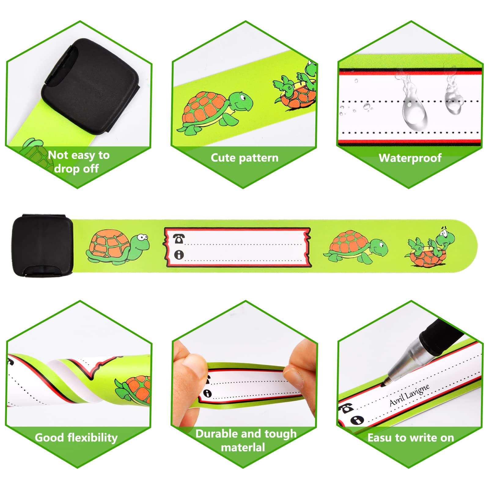 Child ID Bracelet, Safety Wristbands for Kids 8 PCS Anti Lost Child ID Bands - Image 3