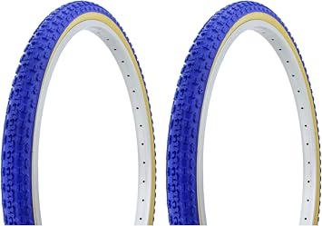 Lowrider 2 Bike Tires 26 x 1.75 Blue/Gum Side Wall HF-143G.Bicycle Tires