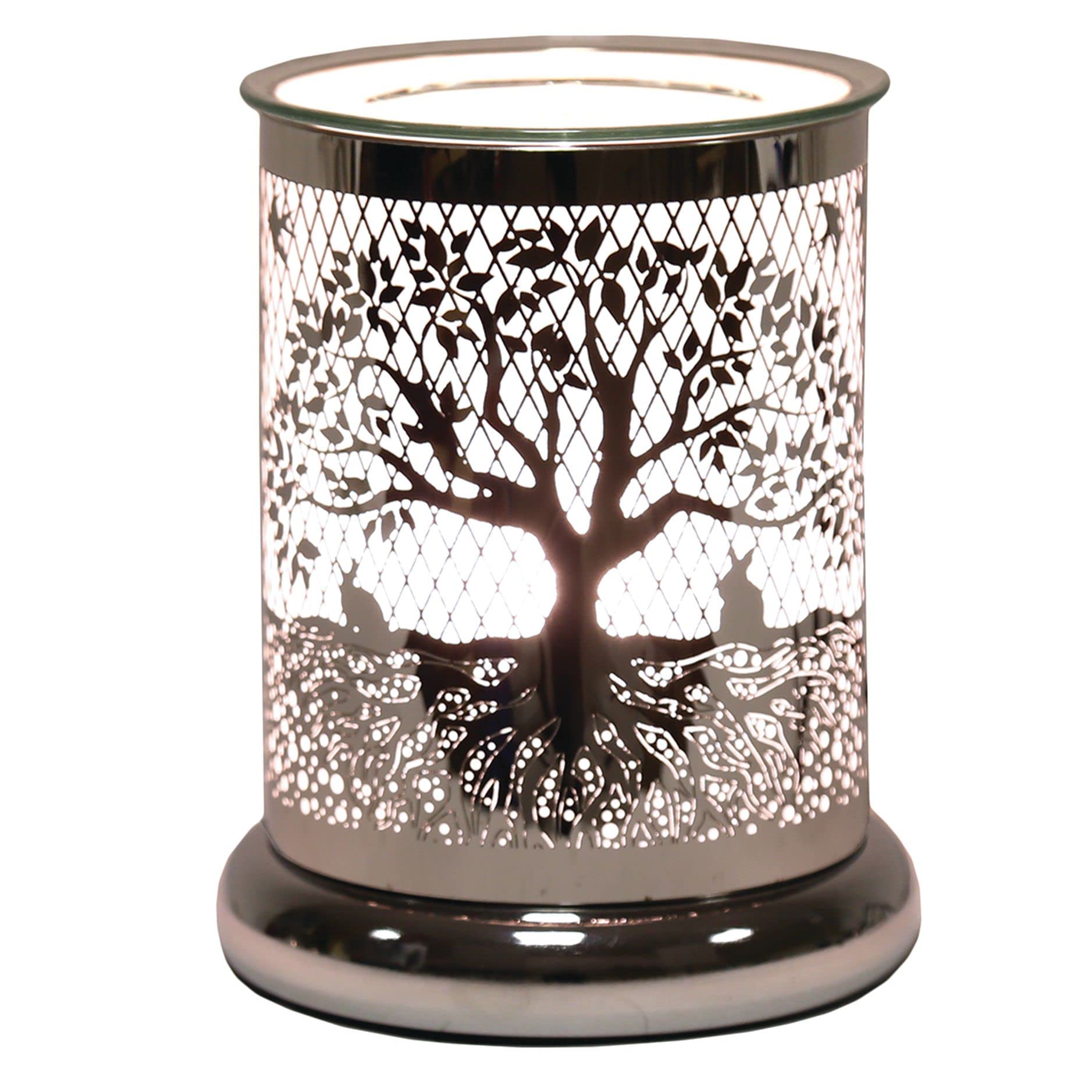 Aromatize Unisex Silver Aroma Electric Touch Wax Melter 17Cm - Tree Of Life