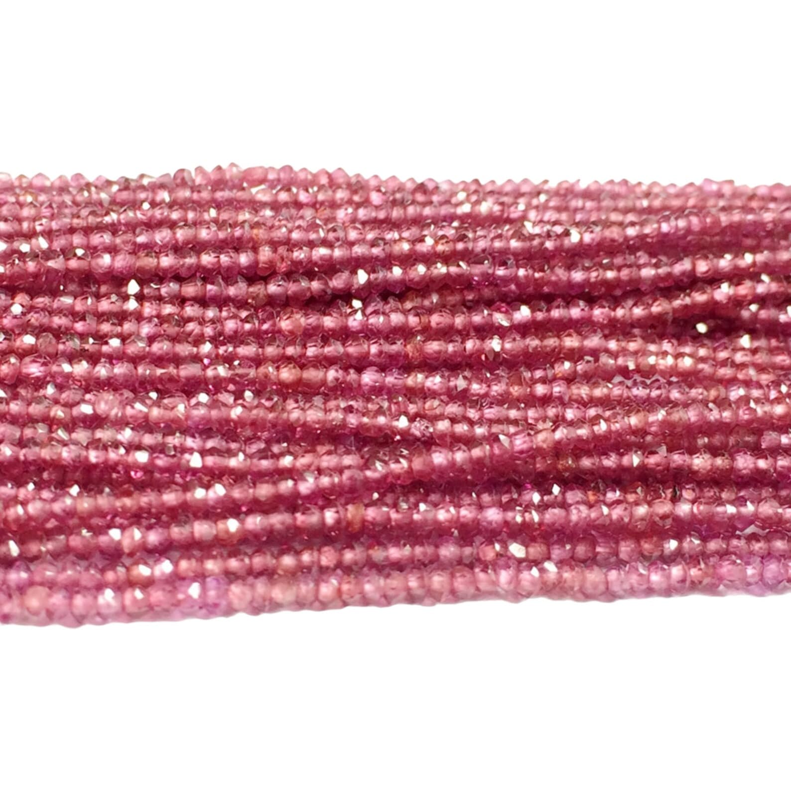 Perles rondelles à facettes grenat rhodolite de qualité gemme pour joailliers