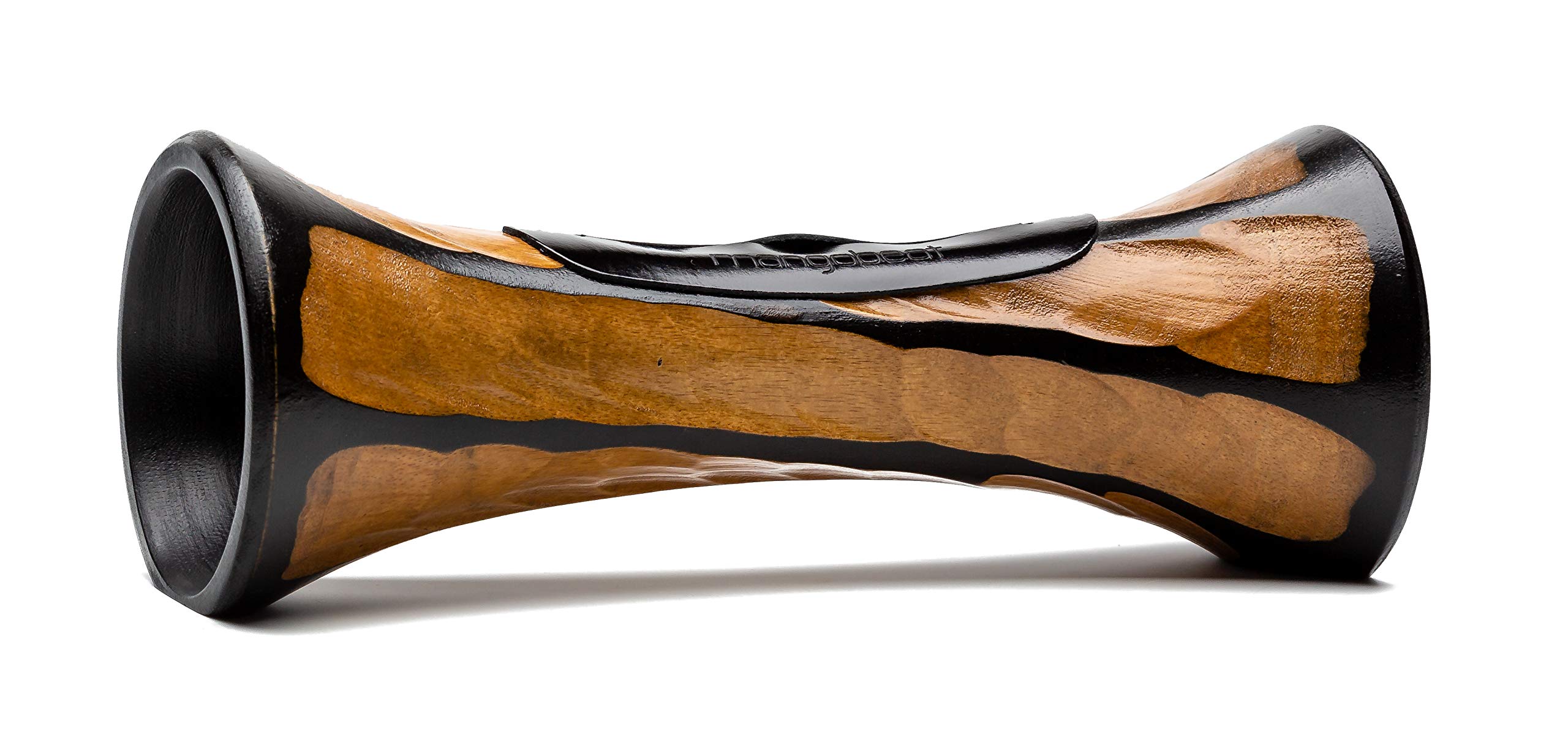 mangobeat® - Enceinte écologique et Universelle en Bois - Amplification de Tous Les Smartphones sans électricité - «Vortex Noir» 25 cm