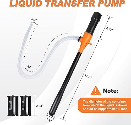 Miniatura 12 de Bomba de batería de energía portátil, bomba de transferencia de combustible, bomba de sifón eléctrica a batería para gas, combustible, diesel