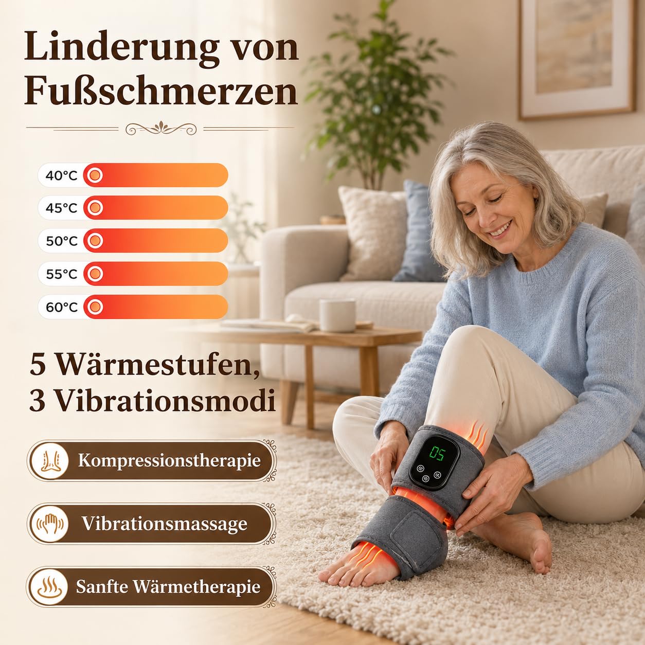 Fussmassagegerat Elektrisch Testsieger 3-in-1 Fußmassagegerät Mit 5 Wärmestufen Und 3 Vibrationsmodi Trymassager Pro für Füße Für Müde Füße Und Knöchel (1 Ps)