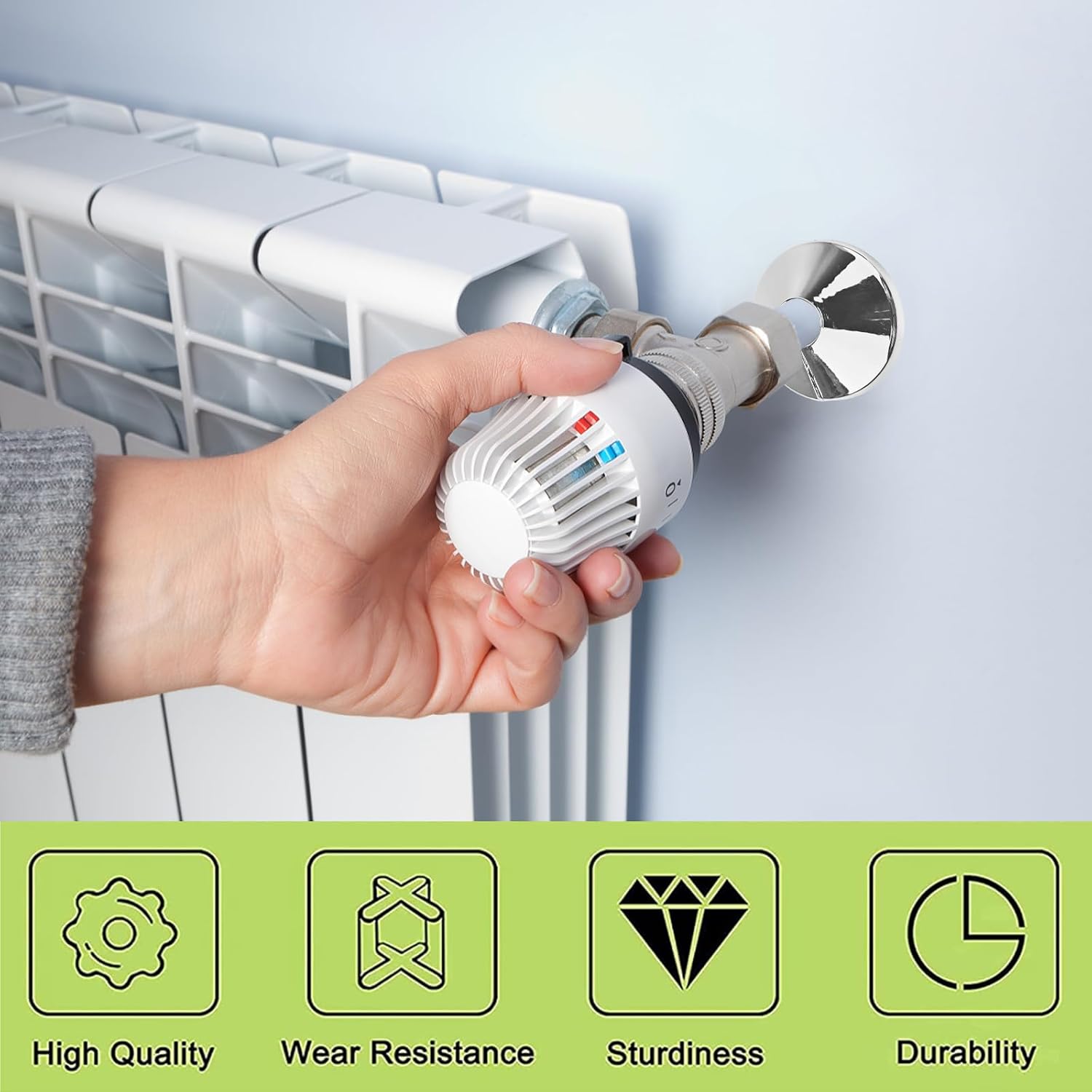 6 PCS Radiator Pipe Covers Chrome Pipe Collars, Wide Snap On Chrome-Plated Plastic Cover for Place in House, Kitchen, Rooms, Office and Toilet