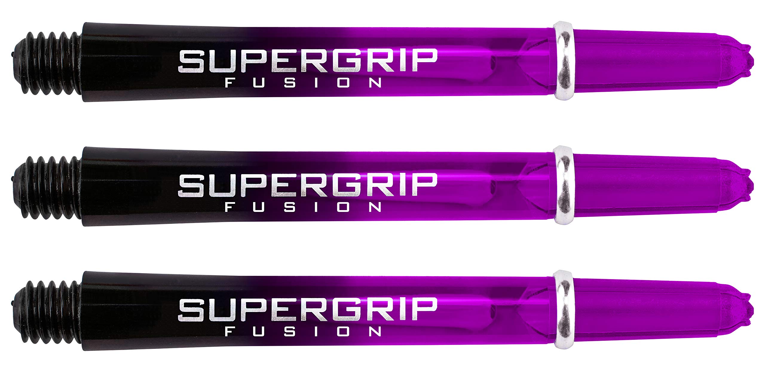 Harrows Supergrip Fusion Dart Shafts - Black & Purple - Medium- 5 Sets (15 Stems)