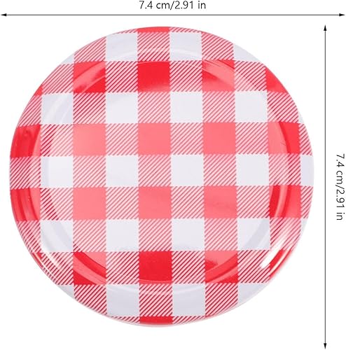 Miniatura 5 de Tapas para tarros de masón, 40 unidades, tapas de tarro de mermelada de guinga roja, tapas de tarros de conservas de boca regular, tapas para tarros