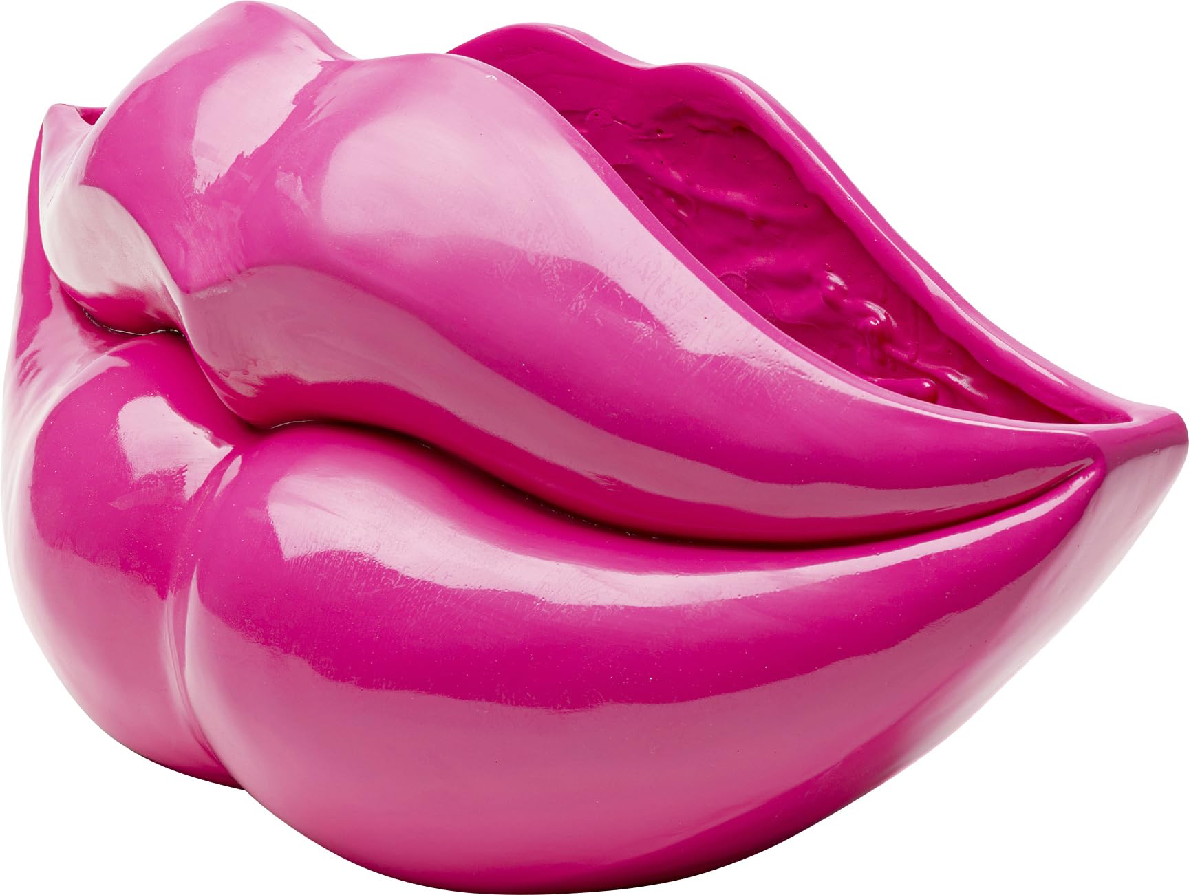 KARE Design vaso decorativo Lips, fuchsia, motivo bocca, labbra, bacio, per fiori secchi, stile pop art, idea regalo nozze, decorazione cameretta ragazze, 28 cm