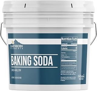 Earthborn Elements Baking Soda 1 Gallon - Pure Sodium Bicarbonate for Baking, Cleaning, Deodorizing | Resealable Bucket