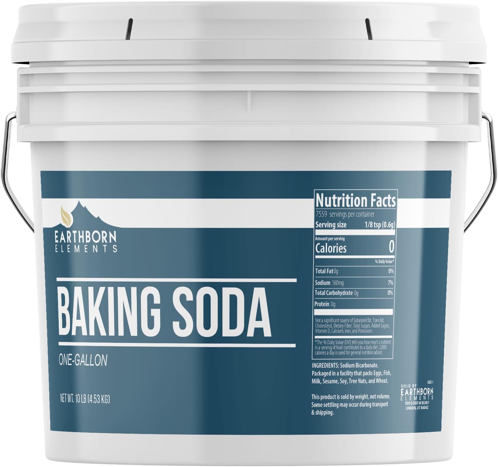 Earthborn Elements Baking Soda (1 Gallon) Sodium Bicarbonate, Cooking, Cleaning & Deodorizing