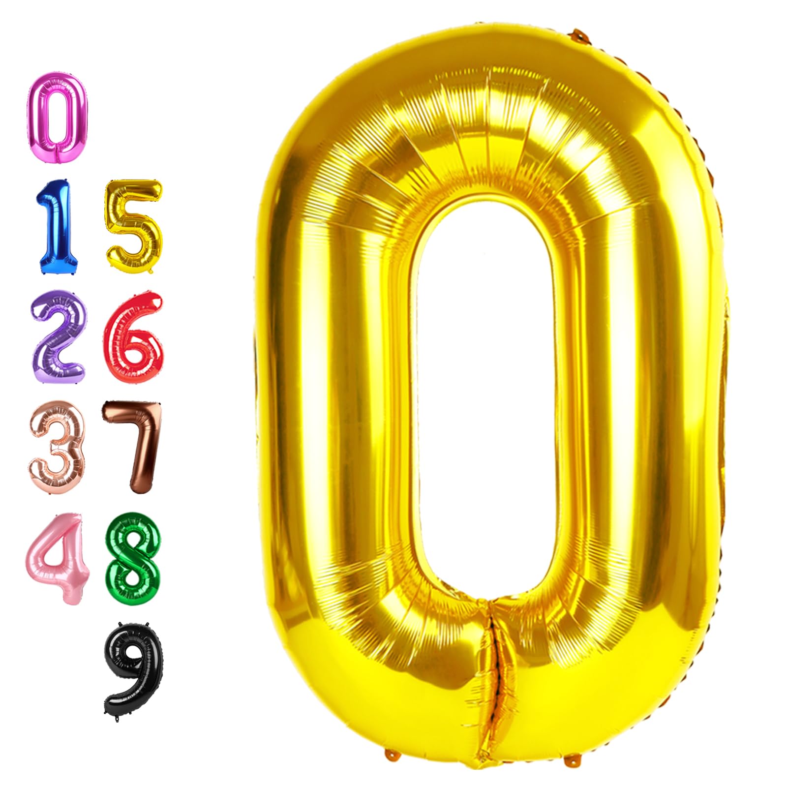 Number Balloons 0 Balloon 40 inch Gold for 10th Birthday Party Decoration