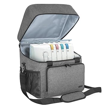 Luxja Serger Case for Most Standard Overlock Machines, Serger Bag with Accessories Storage Pockets (Patented Design), Gray