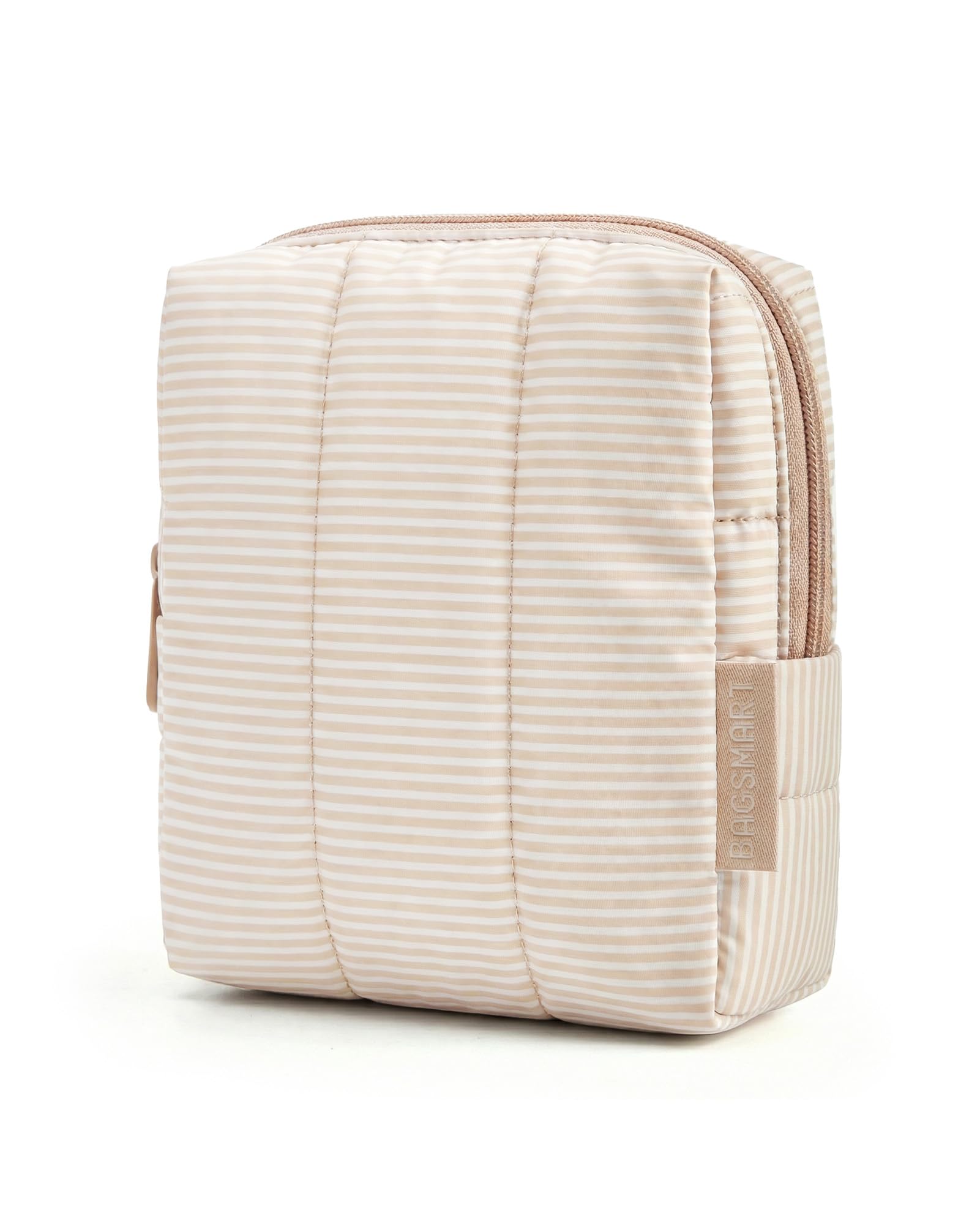 BAGSMART Makeup Bag Duo Set, Puffy Padded Travel Cosmetic Organizer with Slip-in Pockets, Large Toiletry Bag & Small Purse Pouch, Travel Essentials for Women, Baby Pink — view 21