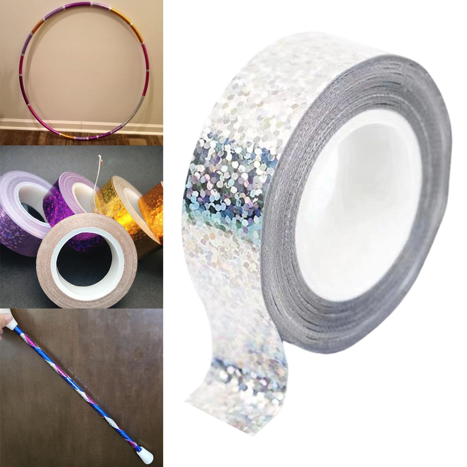 Amagogo Nastro per Cerchio da Ginnastica Ritmica, Adesivo per Cerchio, Decorazione per Anello da Ginnastica, Nastro Decorativo