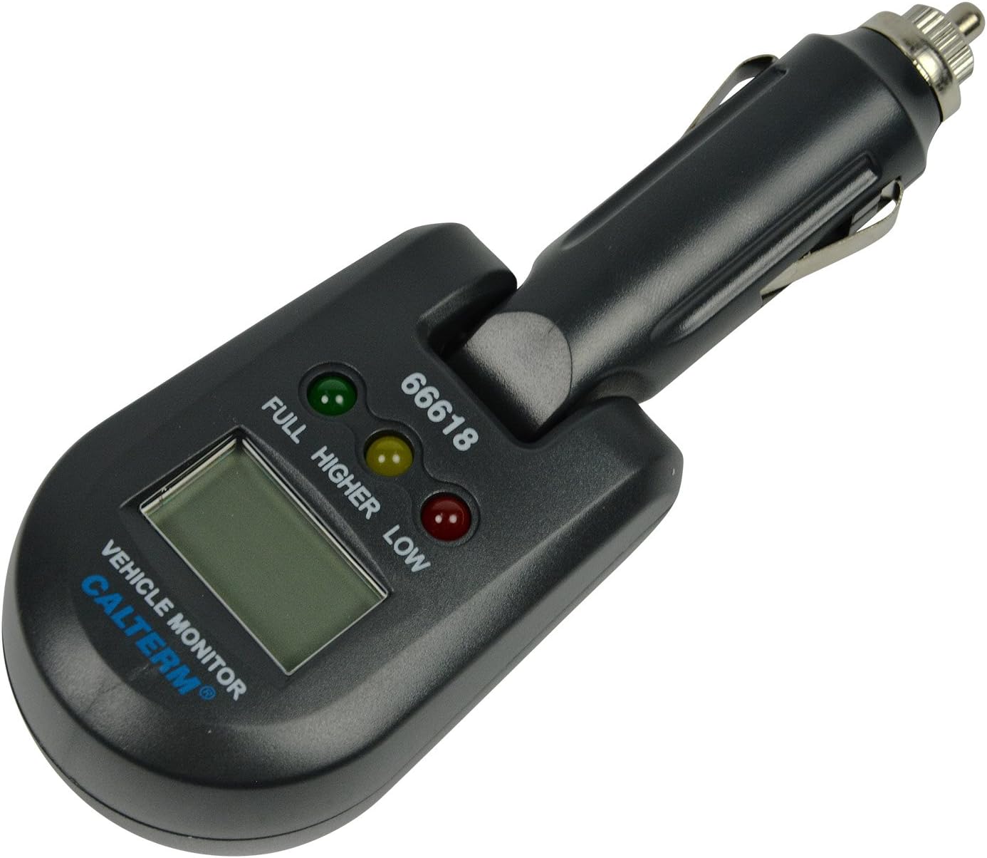 Calterm 66618CC Vehicle Battery and Charging System Monitor, 12-24V, Black